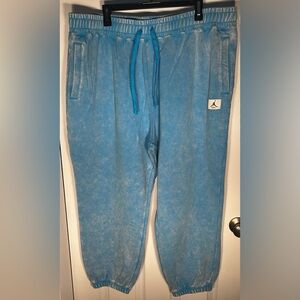 $97.50 Women’s 2X Jordan Flight Washed Fleece Pants Dark Powder Blue Loose Fit